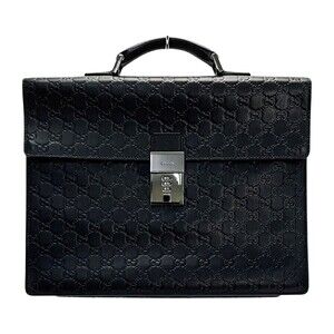 GUCCI Guccissima Black Leather Business Bag